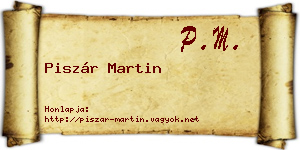 Piszár Martin névjegykártya