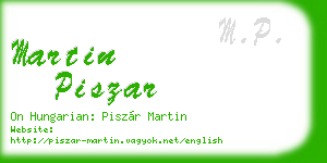 martin piszar business card
